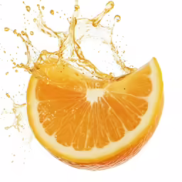 a slice of orange is cut in half