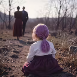 two people that are walking around in the woods