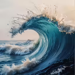 a blue wave with a sky background