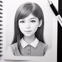 the black and white photo is of a girl