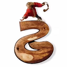 a wooden sign that is shaped like a worm