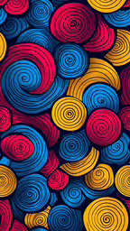 some circles with different colors on them,many colorful circles with bright red, blue and yellow