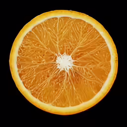a closeup of a whole orange slice