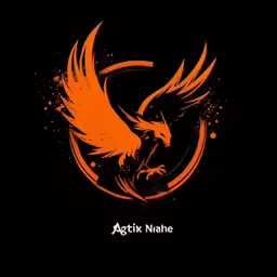 a black background with an orange bird on the bottom of it
