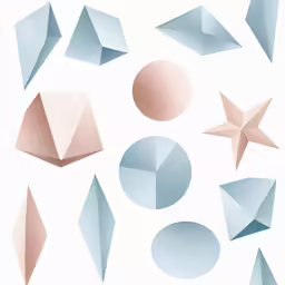 different shapes and sizes on a white background