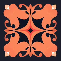 an image of an intricately designed orange tile