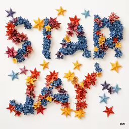 a group of small stars with the words star day spelled out