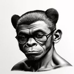 an older man in glasses is featured with a high bun