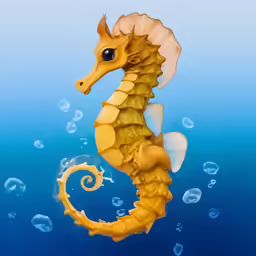 a sea horse floating in the ocean under the water