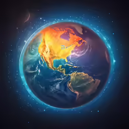 an image of a earth with stars in the background