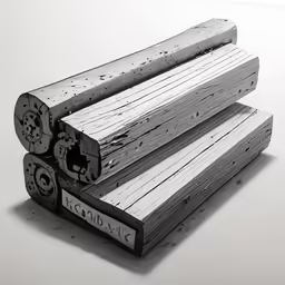 a couple of small wood planks sitting on top of a white surface