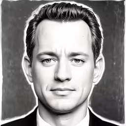 black and white photograph of a person in a suit with his tie undone