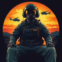 the man in the uniform sits on top of an aircraft