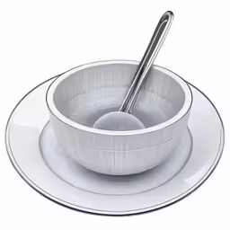a white plate and bowl on top of each other