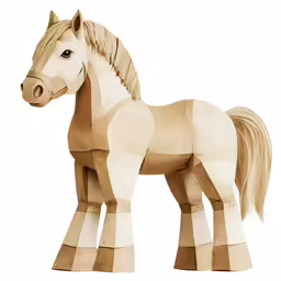a white horse cut out of cardboard on white