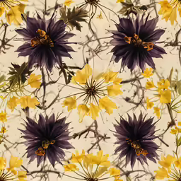 an artistically colored pattern with flowers in the background