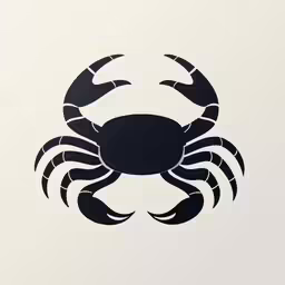 a black and white crab with claws