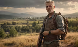 the walking dead season 5 episode 10 recaping the show,a man with a rifle and backpack in a field