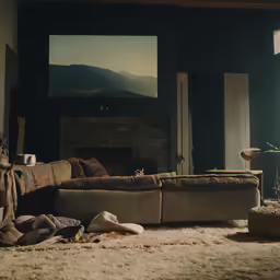 a couch and a fireplace in a living room