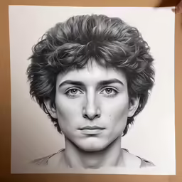 a drawing of an image of the young man in jail
