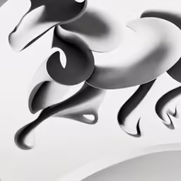 a black and white image of some paper shapes