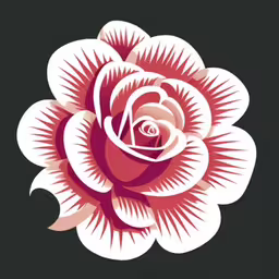 a rose cut out to show it