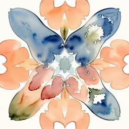 a watercolor design that looks like some sort of flower