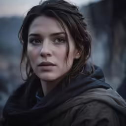 a young woman looking intently into the distance