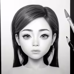 a doll with makeup and mascara for her head