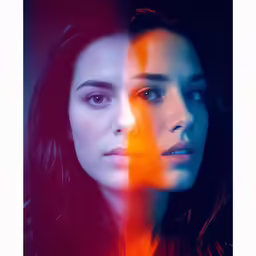 two women with the same color, a black and white photo of them