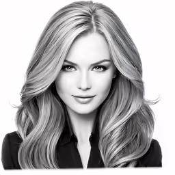 a beautiful woman wearing black in the studio