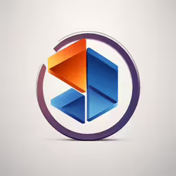 an image of abstract object for design,a 3d colored logo depicting two triangles in a circle