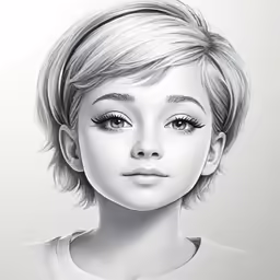 a girl with blonde hair and big eyes