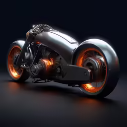 an electric motorcycle is shown on a black surface