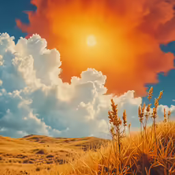 a field full of wheat during a beautiful sunset