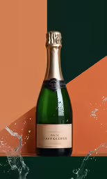 a bottle of wine that is on top of a shelf