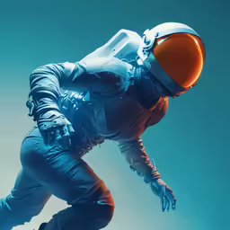 a person wearing a futuristic space suit is shown here