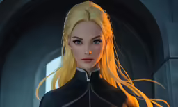 a video game image of a woman with blonde hair