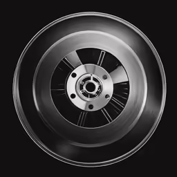 a black and white photo of a wheel