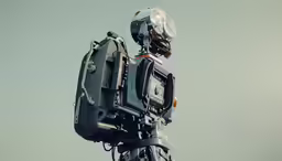 a close up of the front face of a camera on a tripod