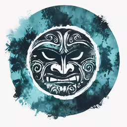 an old drawing of a tiki mask