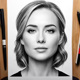 a drawing of a beautiful woman