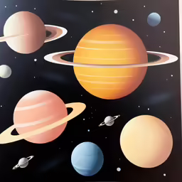 a solar system is shown on a black wall