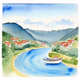 /tmp/FOO0LtFnc.jpg = a boat on the water near a village and mountain
,/tmp/FOO0LtFnc.jpg = a painting of a boat floating on the river
,/tmp/FOO0LtFnc.jpg = an artist