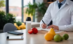 a person sitting at a desk writing in a book
