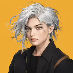 an anime character with grey hair