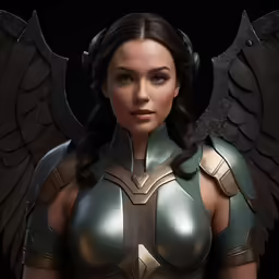 a woman dressed up as an angel in her uniform