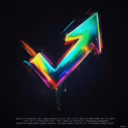a letter m with the letter v painted in rainbow