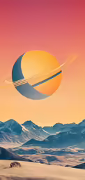 an alien planet surrounded by mountains and hills