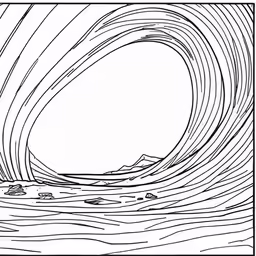 an outline of a wavy ocean wave